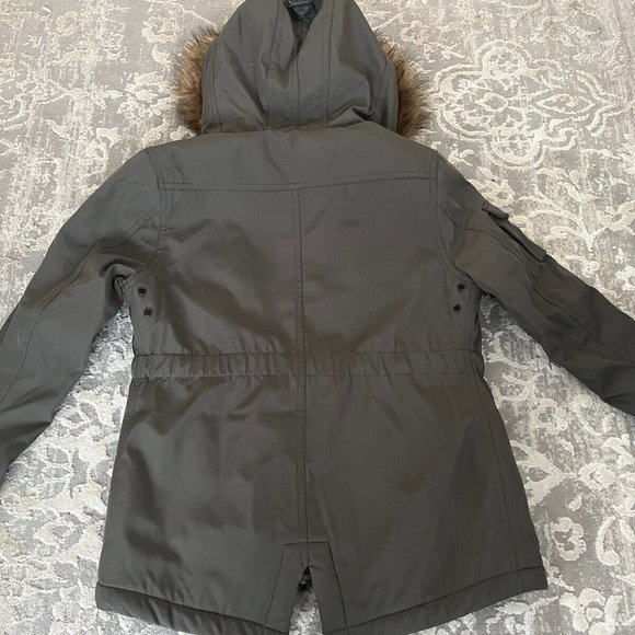 S13/NYC Girls' Sherpa Lined Anorak Jacket Hooded Jacket Green Size 10 - Picture 6 of 7